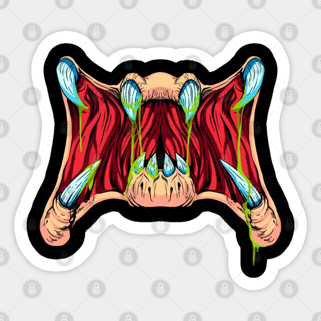 Open Wide You Ugly Monster Sticker by manoystee